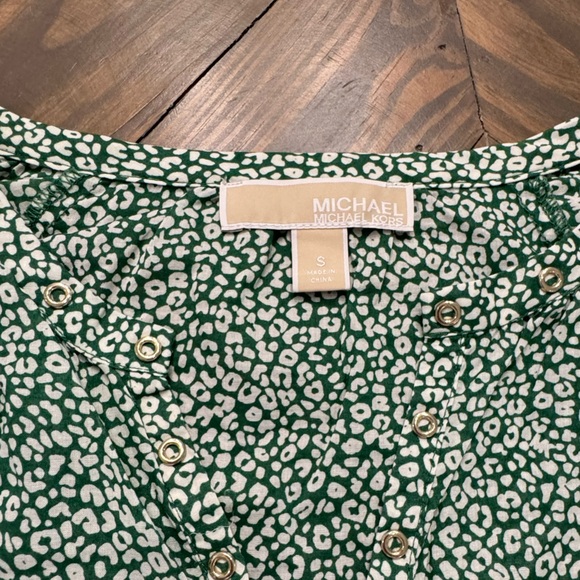 Green & White MICHAEL Michael Kors Blouse, Small - Picture 3 of 6